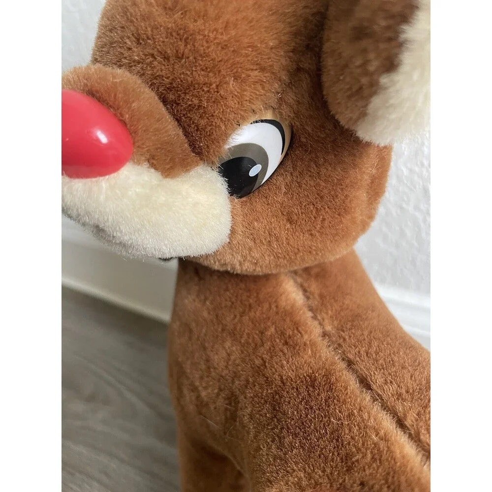 Vintage applause Rudolph Red Nose Reindeer With Original Ear Tag plush 12” EUC